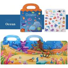 1 Set Handheld Jelly Stickers, Suitable For Quiet Books, DIY Fun Children's Tent Scenes, Early Education Cognitive Picture Books, Various Fun Themes, Shape Matching, Scene Matching, Effectively Enhancing Cognitive Ability And Imagination - Multicolor - View 2