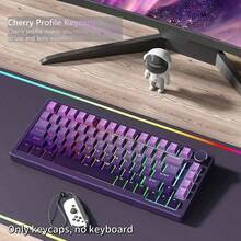 134键PBT双色注塑键帽套装，渐变紫色，OEM高度，高品质，兼容MX轴，适用于60/65/75/87/98/104/108键机械键盘 - 紫色 - 查看 5