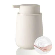 1 pieza Dispensador de jabón de plástico mate de 11 onzas - Estilo minimalista moderno, adecuado para encimeras de baño y cocina - Beis - Ver 6