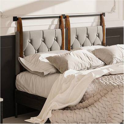 Cabecera con Tapizado,Cabecero de Pared,Cabecera Matrimonial Tapizada,El Tamaño:140 * 45 * 5.(Gris)