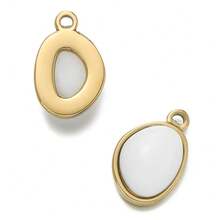 1 pieza Colgante de acero inoxidable con cuentas de piedras naturales, colgante DIY para hacer collares y pulseras, suministros para joyería