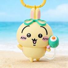 Miniso 1 pieza Accesorio de pistola de agua de la serie Usagi - Diseño de llavero/accesorio para bolso con forma de oreja de conejo de goma suave y linda - Multicolor - Ver 5