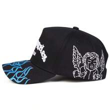 1Piece Men Letter Flame Embroidered Baseball Cap Outdoor Adjustable Sunscreen Leisure Hat Spring Autumn Travel Tourism Beach Vacation - 彩色 - 查看 4