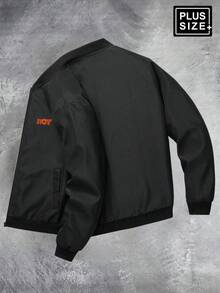 Plus Size Men's Lightweight Jacket - Casual Streetwear Style, Comfortable Loose Fit, Versatile Outerwear For All Seasons