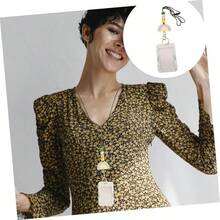 profesor bohemio carpeta de cartas coleccionables manos cordn clave auto card holder id holder porta credencial transparente titular de la tarjeta de oficina gel de slice - como se muestra1 - Ver 9