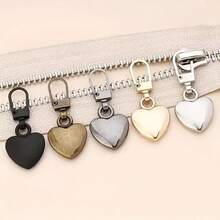 5pcs/10pcs Heart-Shaped Multi-Purpose Metal Detachable Zipper Pulls Replacement Zipper Sliders Repair Kit, For Luggage, Handbags, Backpacks, Jackets - Multicolor - View 6