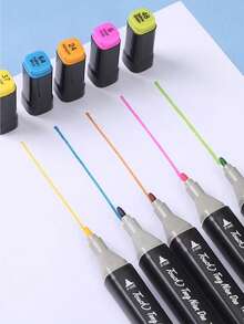 120/168 Colors Dual Tip Marker Pen Set, Student Sketch Animation Markers, Adult Coloring & Illustration, Essential For Christmas, Halloween, Office & Back To School Supplies, Ideal Birthday Gift - Multicolor - View 8