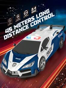 1pc Remote Control Transforming Robot Car, 2.4GHz One-Key Transformation, High-Speed 360° Rotating Robot Toy, 1:16 Scale, With Flashing Lights, Suitable For Boys/Girls Aged 3-10 As Christmas, Easter, Halloween, New Year Gift - Multicolor - View 5