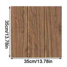 3D Wood Effect Tile Brick Wall Stickers Self-Adhesive Waterproof Foam Panel - Brown - View 2