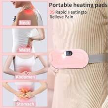 Rechargeable Portable Uterus Warmer Belt, Heating Pad With Vibration Massage For Menstrual Cramps Relief, Women's Period Gift - Pink - View 5