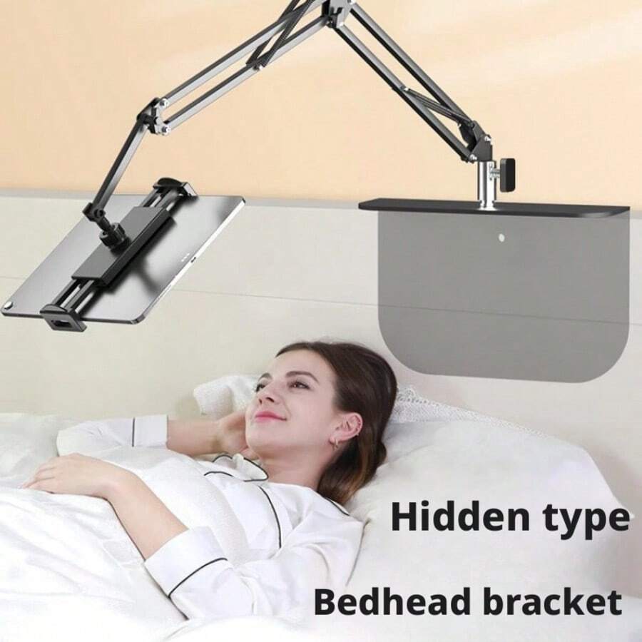 180° Foldable Phone/Tablet Stand, Hidden Bedside Slouchy Bracket, Clamp-Free Phone/Tablet Computer Swing Arm, Suitable For Lying Down And Watching Videos