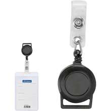 Pinza retrctil para porta credencial, Clip de carrete para de nombre de identificacin para enfermera - Clip de placa de identificacin porttil para mochila, bolso, llavero, bolsillo, material escola - Negro - Ver 7