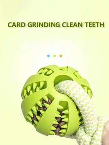 1个带手柄的狗狗咀嚼绳球玩具，经久耐用，适合咀嚼训练、拔河、捡球游戏 - 彩色 - 查看 5