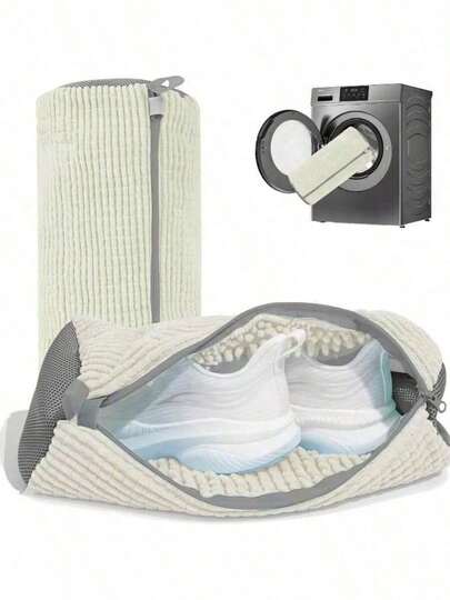 1 adet Çamaşır Makinesi Ayakkabı Çantası, Çeşitli Ayakkabılar İçin Uygun - Beyaz Ayakkabı Üstü, Gri Fermuar, Yumuşak Isı Yalıtımlı, Giysileri Etkili Bir Şekilde Korur, Özellikle Spor Ayakkabılar ve Günlük Ayakkabılar İçin Uygundur. Bu Çamaşır Çantası Aynı zamanda Tatil Seyahatleri İçin Vazgeçilmez Bir Eşyadır ve Seyahat Çantaları ve Seyahat Aksesuarları İçin İdeal Bir Seçimdir.