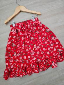 Duna Skirt, Children's Fashion, Floral Print - 紅色花卉圖案 - 查看 2
