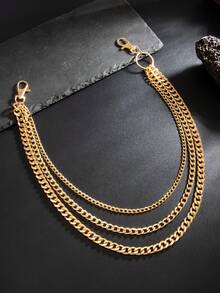 1pc Minimalist Multi-Layer Chain Belt, Gold Color Waist Accessory, Suitable For Men And Women For Daily Wear, Party And Date, Can Be Jewelry Gift - Multi-layered Chain Trousers - View 6