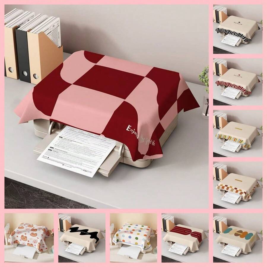1pc Multi-Style Dust Cover Cloth - Cartoon/Polka Dot Pattern For Printer, Projector, Rice Cooker & Air Fryer, Women's Day, Travel Essentials, Wedding Favors, Y2k, Bedroom, Car Accessories Women, Kitchen Decor,Kitchen Decor,Household Items - Multicolor - View 1
