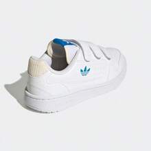 Adidas 阿迪达斯儿童魔术贴运动鞋，经典白色运动鞋，一脚蹬防滑运动鞋，男女童百搭学生鞋 - 白色 - 查看 3