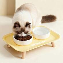 新款猫狗两用陶瓷碗，颈部保护型双碗设计，犬猫通用食碗 - 多色 - 查看 5