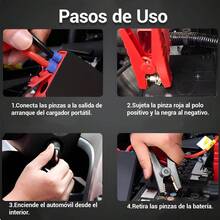 Arrancador de coche de 1500 A y 12 V | Carga rápida inteligente por USB | Clip potente + linterna LED trimodo | Estuche portátil - Multicolor - Ver 4