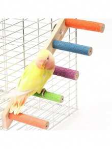 S/M/L Size Rough Surface Wooden Bird Ladder, Tiger Stripe Parrot Claw Grinding Climbing Frame, Non-Slip Parrot Cloud Ladder, Small Parrot Daily Exercise Claw Ladder (Random Color) - Multicolor - View 5