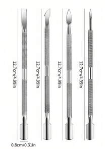 Dead Skin Push Knife, Pointed-Edge Spoon-Shaped Double-Head Dead Skin Remover And Cleaner, Nail And Pedicure Care Tool, Used For Dead Skin Removal And Nail Care - Multicolor - View 3