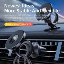 Magnetic Car Phone Holder, Rotatable, Adjustable Angle, Strong Magnet, Suitable For Office And Travel, Compatible With IPhone And Smartphones, Compact Design, Sturdy Attachment, Strong Magnet, Reliable Installation, Essential For Commuting And Travel, Hands-Free Driving Compatible With IPhone, Android Phone, Gift For Birthday, Family, Friends Gifts Birthday Driving Car Accessories Strong Load-Bearing - Black Dashboard - View 6