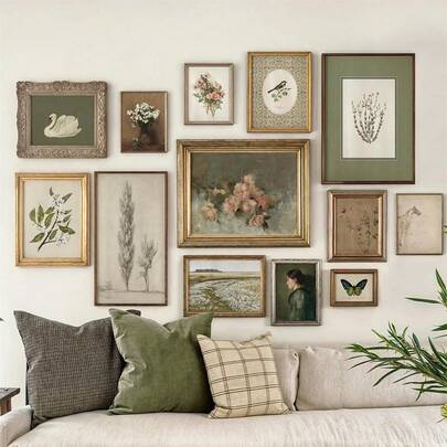 13-Piece Set, Frameless Retro Autumn Gallery Wall Painting Set, Warm Rural Landscape Canvas Printing, Comfortable Autumn Home Decoration, Beautiful Wall Painting, Neutral Living Room Decoration, Bedroom Wall Decoration, Farmhouse Style Decoration