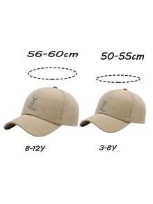 1 Pc Kids Letter A-Z Khaki Baseball Cap For Fashion Boys Girls Team Sport Visors Snapback Caps Adjustable Strap Back To School - Khaki - View 11