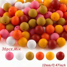A Mix Of 36 12mm Silicone Beads, Suitable For DIY Jewelry Bracelet Making As Well As Earrings, Necklaces, And Other Decorative Accessories - Multicolor - View 31