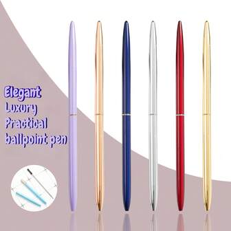 1/6/12 Stücke sortierte Blumen Metallkugelschreiber, mit Druckmechanismus, mittlere Mine, mit goldenen Glitzereffekten - perfekt für Studenten & Geschenke