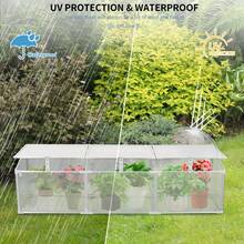 Outdoor Mini Greenhouse For Winter, Portable Polycarbonate Greenhouse With Aluminum Frame, Openable Top Ventilation, Cold Frame For Balcony Patio, Plant Greenhouse For Herbs Vegetables Flowers, Rustic Style Garden Greenhouse - 銀色 - 查看 8