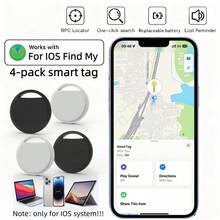 RSH 4 piezas Rastreador inteligente multicolor (no compatible con Android), etiqueta Bluetooth inalámbrica, compatible con la función "Buscar mi" de Apple (no para Android), protección de privacidad, batería reemplazable, adecuado para localizar bolsos, llaves, bicicletas, carteras y otros artículos (no compatible con Android) - Blanco - Ver 13