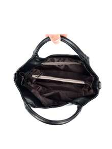 Fashionable Solid Color Retro Large Capacity Shoulder Bag, Simple Daily Versatile Multi-Functional Casual Crossbody Bag, Niche Design Temperament Handbag, Suitable For Shopping, Commuting, Work, Daily Outings, Gatherings - Burgundy - View 5