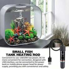 1pc Mini Aquarium Automatic Thermostat Rod + 1pc Digital Temperature Combo, Thermostat Rod Combo/5/10pcs Digital Color Changing Fish Tank Temperature Sticker Optional, Energy Saving Micro USB Constant Temperature Mini Fish Tank Thermostat Rod, Turtle Tropical Fish Freshwater Quartz Explosion-Proof, Mini Quartz Glass Tropical Fish Automatic Thermostat Controller, Explosion-Proof, Energy-Saving, Comes With 1pc Sticker Thermometer And Sucker - Multicolor - View 14