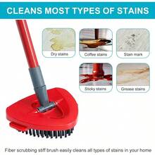 Spin Mop Replace, Base, Mop Handle OCedar EasyWring 1 System, Include 2 Microfiber Mop, 1 Sturdy Iron 30 - 58 Inch Mop Handle, 1 Scrubber, 1 Spin Base - 2 個白色刷頭 + 1 組拖把桿 + 1 個底座 + 1 個刷子 - 查看 6