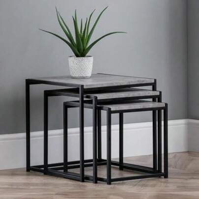 Julian Bowen Staten Nest Of 3 Tables Concrete Effect