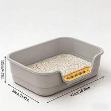 1 hộp vệ sinh cho mèo kiểu mở bên hông, có xẻng và bàn đạp, chống bắn nước, thích hợp cho phòng khách, phòng ngủ, ban công, văn phòng, phù hợp với mèo nhỏ đến trung bình, dễ dàng tháo lắp và vệ sinh. - Hộp vệ sinh cho mèo mở bên hông - Xem 8