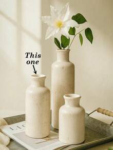 Bình trang trí - Wabi-Sabi / Đồ trang trí nhà theo phong cách mộc mạc, màu kem, có 3 kích cỡ, bán riêng - Nhiều màu - Xem 7