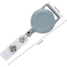 Pinza retrctil para porta credencial - Clip de carretes de de enfermera Clip de placa de identificacin porttil para mochila, bolso, llavero, bolsillo, material escolar para profesores, estudiante - Gris - Ver 4