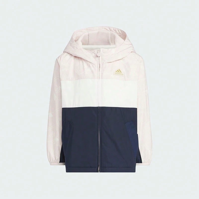 Adidas New Year Children's Casual Fleece Hooded Jacket JF3880 - Pink - View 1