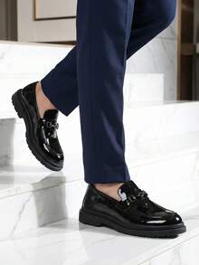 Giày lười nam da, giày công sở phong cách Anh, vui lòng đặt hàng lớn hơn 1 cỡ - màu đen - Xem 5