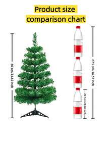 1棵60厘米人造迷你圣诞树 - 蓬松针叶圣诞树，家居节日装饰，节日场景布置，人造植物装饰，家居装饰，圣诞装饰，房间装饰 - 綠色 - 查看 7