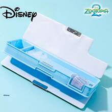 Disney Zootopia Image Multi Functional Pencil Box Student Double Layer Large Capacity Pencil Box Flowing Sand Stationery Storage Box Divided Orderly Storage Cute Cartoon Pen Box Cover Double Sided Magnetic Buckle Back To School Gift Back To School Season Essential - Zootopia Multifunctional Pencil Case - View 5