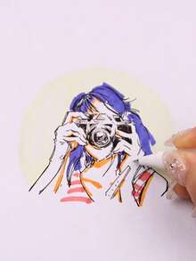 1 szt./3 szt./6 szt. Biały zakreślacz żelowy, biały, wysoki połysk, odpowiedni na spotkania, do logowania, do samodzielnego malowania - Biały - Zobacz 5