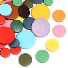 10-30pcs Round Wooden Sequins With Holes, Painted Straight Hole Wooden Bead Discs For Jewelry Making, DIY Earrings, Necklaces, Bracelets, Handicraft Supplies