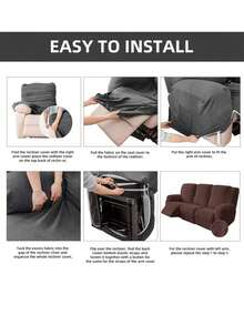 三座躺椅沙发套，弹力躺椅沙发套，柔软弹性可水洗家具及宠物保护套 - 彩色 - 查看 6