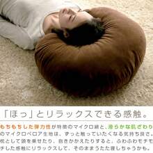 クッション もちもち 円形 直径60cm おしゃれ 大きい 座布団 マイクロファイバー リビング 在宅ワーク 軽量 フロアクッション 背当てクッション 背あて ふわふわ かわいい まくら お昼寝 - グリーン - チェックする 4
