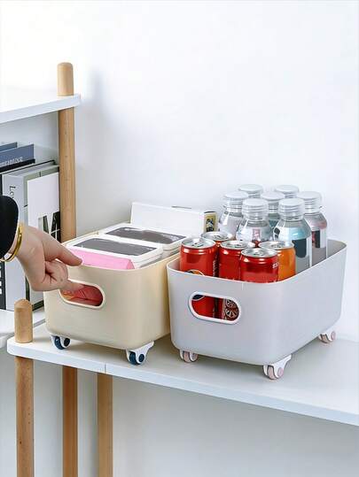 4pcs Adhesive Casters For Home Furnishings, Storage Boxes, Trash Cans, Storage Boxes, Baskets, And Small Mobility Wheels