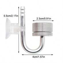 Aquarium CO2 Diffuser Fish Tank Bubble Atomizer Reactor Generator Solenoid Regulator CO2 System Atomizer For Plant With Suction Cup Silver Color - Diffuser - View 10